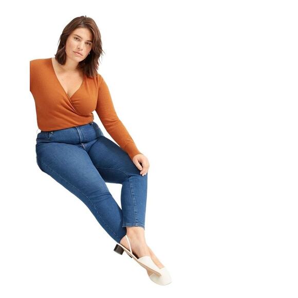 NWT Everlane The Authentic Stretch High-Rise Skinny in Mid Blue, Size 23 Regular - Picture 5 of 9